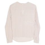 Womens Blouse Pink V-Neck Long Sleeve S