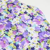 Womens Printed Blouse Purple Collared Floral XL