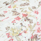 Womens Printed Blouse Cream V-Neck Long Sleeve 90s Floral UK 12