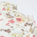 Womens Printed Blouse Cream V-Neck Long Sleeve 90s Floral UK 12