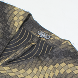 Womens Blouse Brown V-Neck Long Sleeve Crazy Pattern M