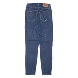 LEVI'S 721 High Rise Distressed Womens Jeans Blue Slim Skinny W26 L27