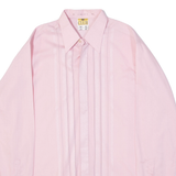 Mens Formal Shirt Pink Linen Long Sleeve M