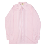 Mens Formal Shirt Pink Linen Long Sleeve M