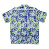 See Through Mens Shirt Green Crazy Pattern L