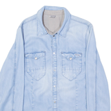 GSTAR RAW Mens Denim Shirt Blue Long Sleeve S
