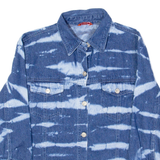 Acid Wash Womens Denim Shirt Blue Long Sleeve L