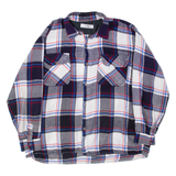 AUCAN Mens Shirt Blue Plaid Long Sleeve XL
