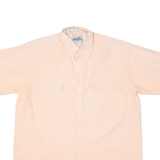 LES CHEMISES Mens Plain Shirt Orange M