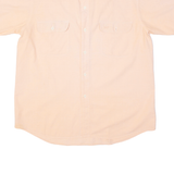 LES CHEMISES Mens Plain Shirt Orange M