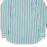 SIMON JERSEY Mens Shirt Green Striped Long Sleeve L