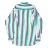 SIMON JERSEY Mens Shirt Green Striped Long Sleeve L