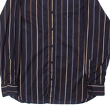 PAUL & SHARK Mens Shirt Brown Striped Long Sleeve L