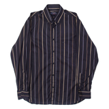 PAUL & SHARK Mens Shirt Brown Striped Long Sleeve L