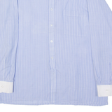 KINGS ROAD Mens Shirt Blue Striped Long Sleeve L