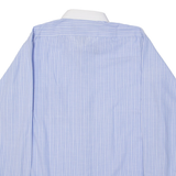 KINGS ROAD Mens Shirt Blue Striped Long Sleeve L