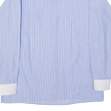 KINGS ROAD Mens Shirt Blue Striped Long Sleeve L