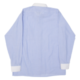 KINGS ROAD Mens Shirt Blue Striped Long Sleeve L
