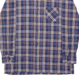 Mens Shirt Blue Plaid Long Sleeve XL