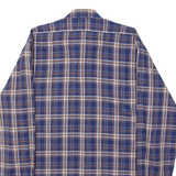 Mens Shirt Blue Plaid Long Sleeve XL