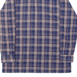 Mens Shirt Blue Plaid Long Sleeve XL