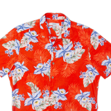 SMOG Mens Hawaiian Shirt Red Floral M