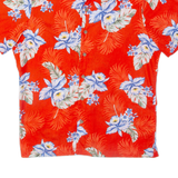 SMOG Mens Hawaiian Shirt Red Floral M