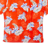 SMOG Mens Hawaiian Shirt Red Floral M