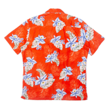 SMOG Mens Hawaiian Shirt Red Floral M