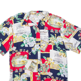 Pan Malt Womens Shirt Blue Viscose Colourblock UK 10