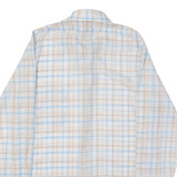 Mens Shirt White Viscose Plaid Long Sleeve M