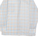 Mens Shirt White Viscose Plaid Long Sleeve M