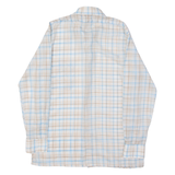 Mens Shirt White Viscose Plaid Long Sleeve M