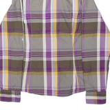 COLUMBIA Womens Shirt Purple Nylon Check Long Sleeve XS