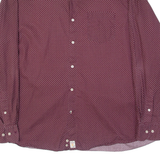 PIERRE CARDIN Mens Shirt Red Spotted Long Sleeve 2XL