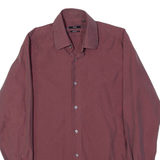 HUGO BOSS Mens Formal Shirt Red Long Sleeve L