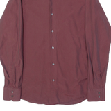 HUGO BOSS Mens Formal Shirt Red Long Sleeve L