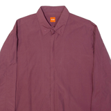 HUGO BOSS Zipped Mens Plain Shirt Red Long Sleeve XL