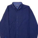 TOMMY HILFIGER New York Fit Mens Shirt Blue Spotted Long Sleeve M