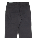 DICKIES Workwear Cargo Mens Twill Trousers Black Regular Wide-Leg W38 L30