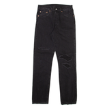 LEVI'S 501 Jeans Distressed Womens Grey Regular Straight W27 L30