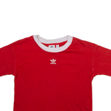 ADIDAS Cropped Womens T-Shirt Red UK 10