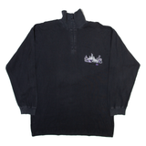 SPORTING LIFE Mens T-Shirt Grey Long Sleeve 1/4 Zip L