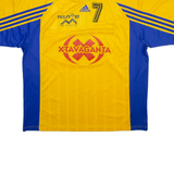 ADIDAS Football Style Mens Jersey Yellow V-Neck 2XL