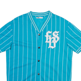 FB SISTER Button Up Mens T-Shirt Blue V-Neck XS