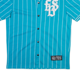 FB SISTER Button Up Mens T-Shirt Blue V-Neck XS