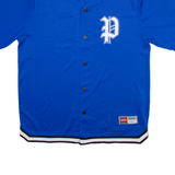 FSBN Button Up Mens T-Shirt Blue Collared M