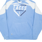 HOLLOWAY Laces Baseball Mens Blue Hoodie USA L