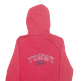 TOMMY JEANS Mens Red Hoodie Full Zip S