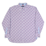 TOMMY HILFIGER Mens Shirt Blue Plaid Long Sleeve L